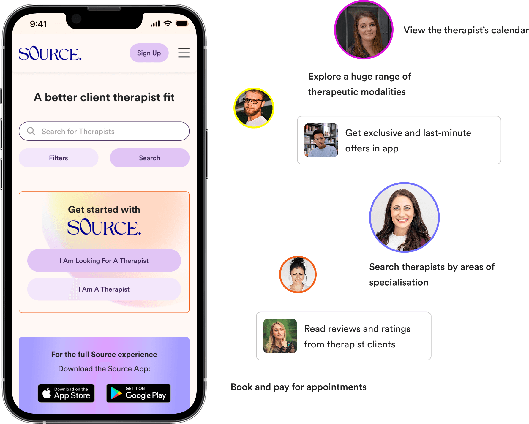 Source App features showcase
