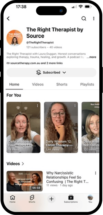 Source podcast on a phone